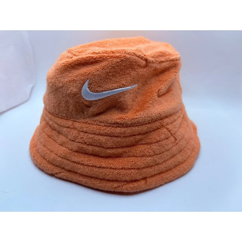 Nike Baby Terry Cloth Bucket Hat Orange Embroidered Swoosh 6M N013-N8N